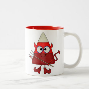 Candy Corn Devil Halloween Tweekleurige Koffiemok