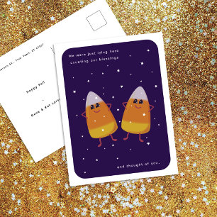 Candy Corn Duo "Onze Zegeningen Tellen" Herfst Feestdagenkaart