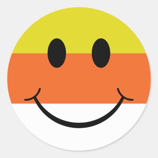 Candy Corn Face Ronde Sticker (Voorkant)