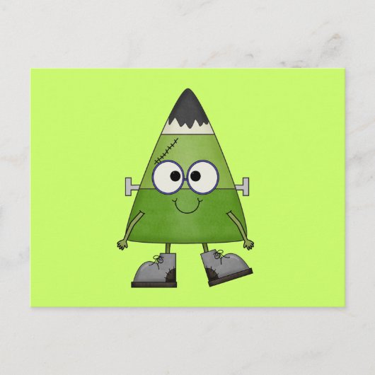 Candy Corn Frankenstein Halloween Briefkaart (Voorkant)