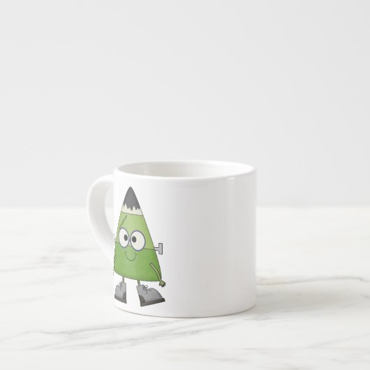 Candy Corn Frankenstein Halloween Espresso Kop (Voorkant links)