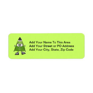 Candy Corn Frankenstein Halloween Etiket