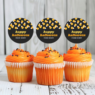 Candy Corn Gelukkig Halloween Feest Favor Ronde Sticker