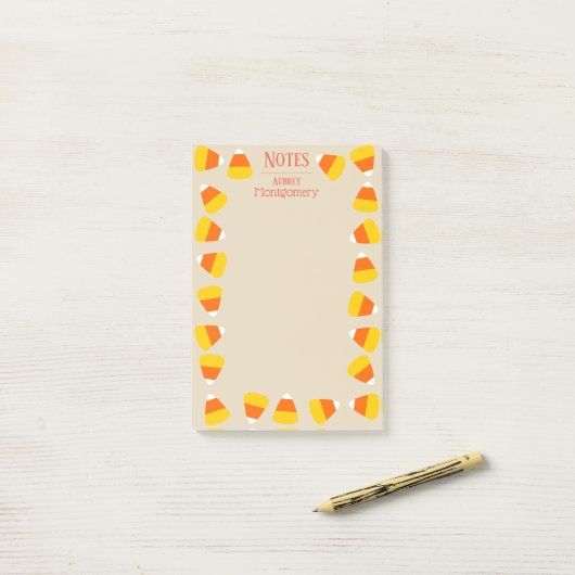 Candy Corn | Gepersonaliseerd Post-it® Notes (Op bureau)