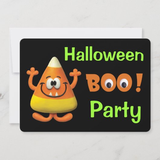 Candy Corn Halloween Boo Party Kaart (Voorkant)