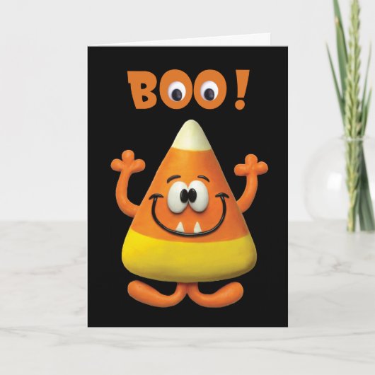 Candy Corn Halloween Boo Party Kaart (Voorkant)
