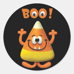 Candy Corn Halloween Boo Party Ronde Sticker