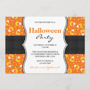 Candy Corn Halloween fêtes Invitations