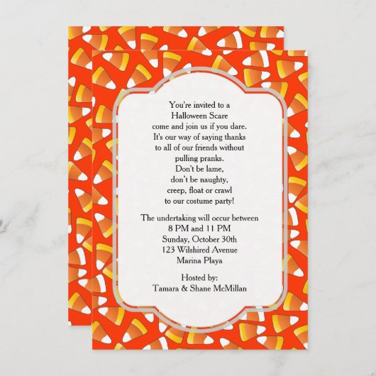 Candy Corn Halloween Party Invitation (Devant / Derrière)