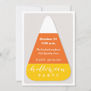 Candy Corn Halloween Party Kaart