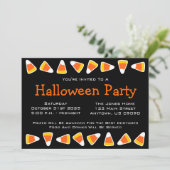 Candy Corn Halloween Party-uitnodigingen Kaart (Staand voorkant)