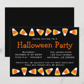 Candy Corn Halloween Party-uitnodigingen Kaart (Voorkant / Achterkant)