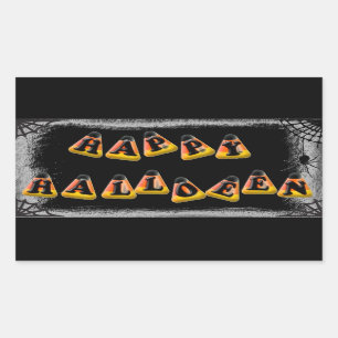 Candy Corn Happy Halloween Rechthoekige Sticker