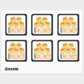 Candy Corn Happy Halloween Vierkante Sticker (Vel)