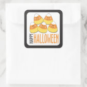 Candy Corn Happy Halloween Vierkante Sticker (Tas)