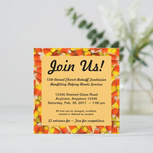 Candy Corn Invitation Kaart (Staand voorkant)