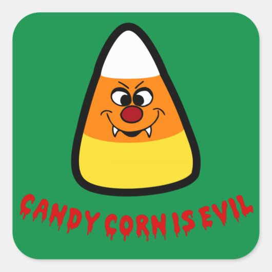 Candy Corn is kwaad Vierkante Sticker (Voorkant)