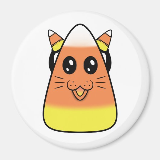 Candy Corn Kat Magnet Magneet (Voorkant)