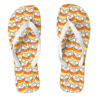 Candy Corn Kat Patroon Teenslippers