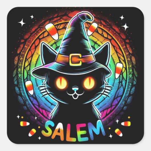 Candy corn Kat sticker (Voorkant)