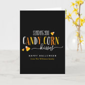 Candy Corn Kisses Halloween Carte de vacances (Fleur jaune)