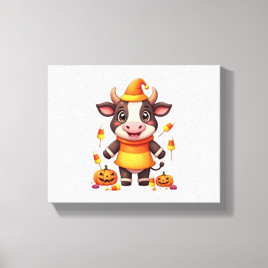 Candy Corn Koe Canvas Afdruk (Voorkant)