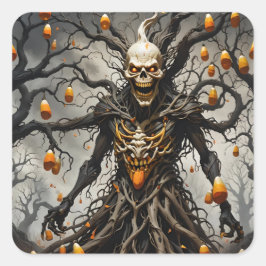 Candy Corn Man Vierkante Sticker