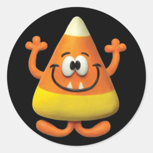Candy Corn Monster Ronde Sticker