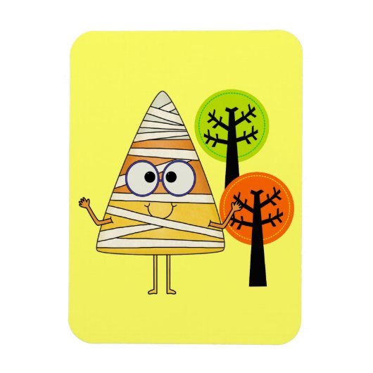 Candy Corn Mummy Halloween Magneet (Verticaal)