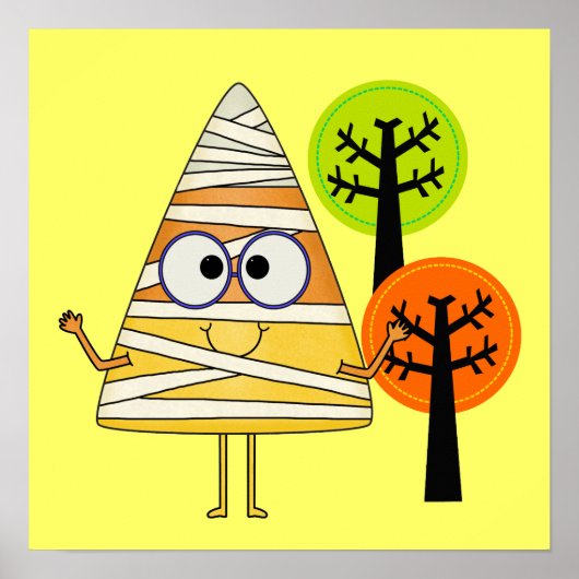 Candy Corn Mummy Halloween Poster (Voorkant)