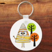 Candy Corn Mummy Halloween Sleutelhanger (Voorkant)