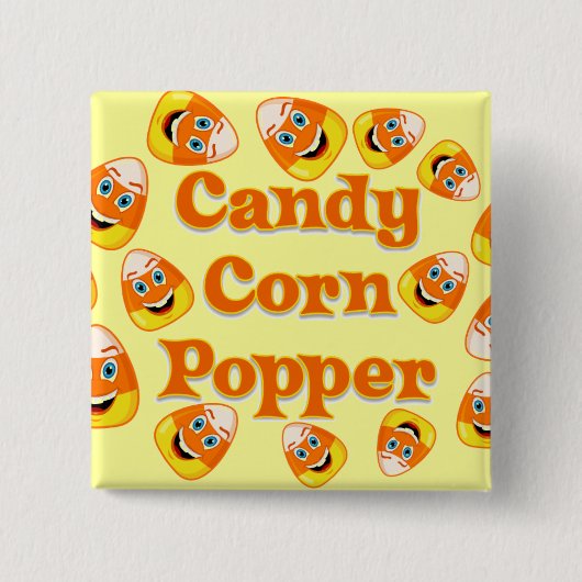 Candy Corn Popper Vierkante Button 5,1 Cm (Voorkant)