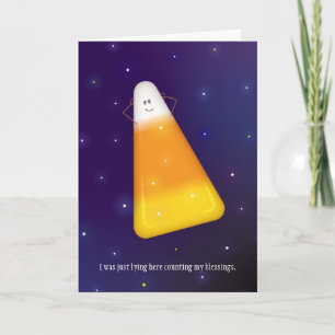 Candy Corn Prettige Herfst Mensen Wenskaart Kaart