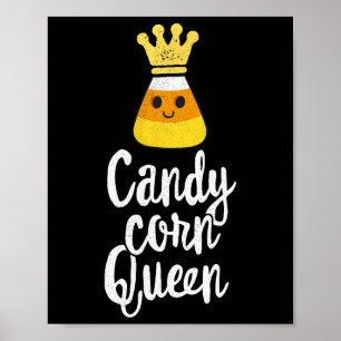 Candy Corn Queen Cute Halloween Kawaii Crown Poster