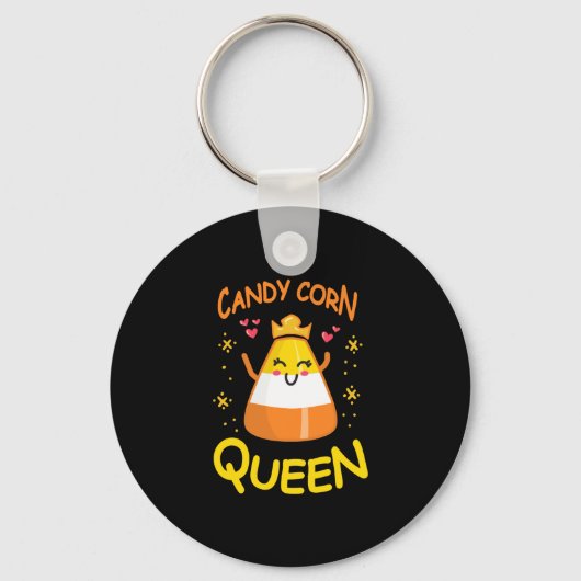 Candy Corn Queen Cute Halloween Kawaii Crown Sleutelhanger (Voorkant)