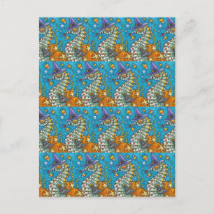 CANDY CORN SEAHORSE WITCH, ONDER HET ZEE HALLOEEN BRIEFKAART