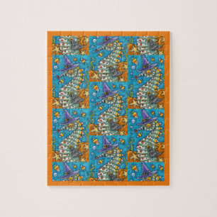 CANDY CORN SEAHORSE WITCH, ONDER HET ZEE HALLOEEN LEGPUZZEL