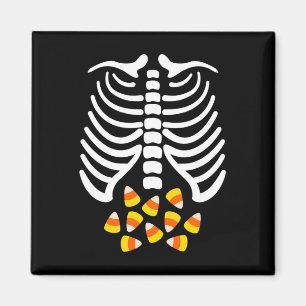 Candy Corn Skelet Rib Cage Halloween Kostuum Magneet