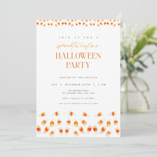 Candy Corn Spooktacular Halloween Party Invitation (Debout devant)