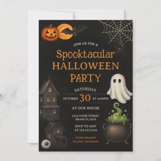 Candy Corn Spooktacular Halloween Party Uitnodigen Kaart (Voorkant)