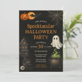 Candy Corn Spooktacular Halloween Party Uitnodigen Kaart (Staand voorkant)