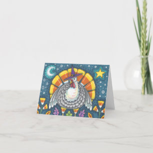 CANDY CORN TURKEY THANKSGIVING WENSKAART blanco Kaart