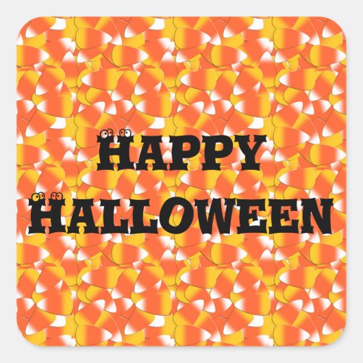 Candy Corn Vierkante Sticker (Voorkant)