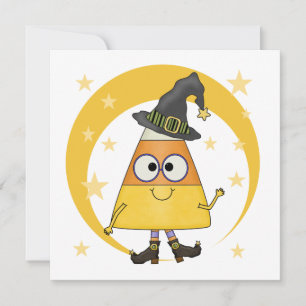Candy Corn Witch Halloween Kaart