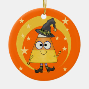 Candy Corn Witch Halloween Keramisch Ornament
