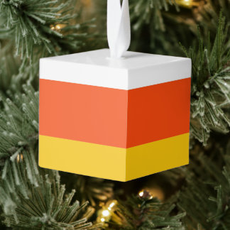 Candy Corn Wooden Cube Halloween Ornament
