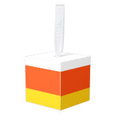Candy Corn Wooden Cube Halloween Ornament (Voorkant hoekig)