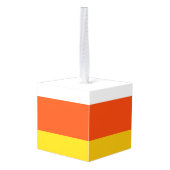 Candy Corn Wooden Cube Halloween Ornament (Achter hoekig)