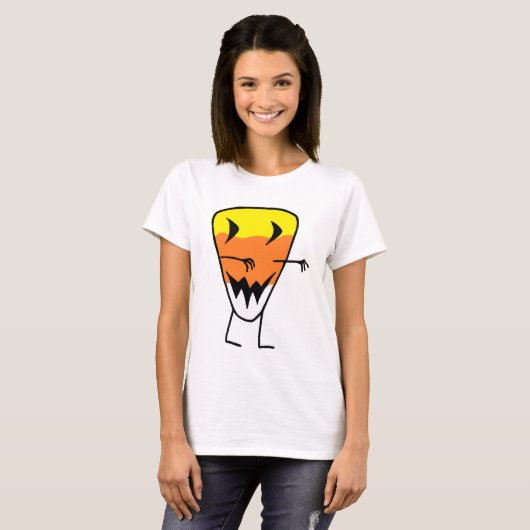 Candy Corn Zombie T-Shirt Halloween Tee femmes (Devant entier)