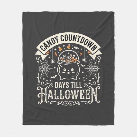 Candy Countdown Halloween Vector Ontwerp Fleece Deken (Voorkant)